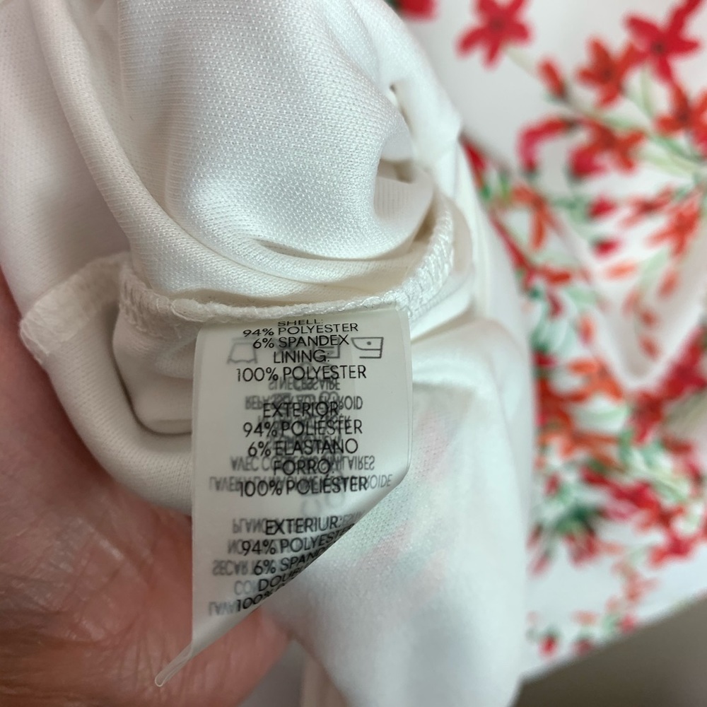 Calvin Klein White & Red Floral Sheath Dress NWT - Picture 8 of 13